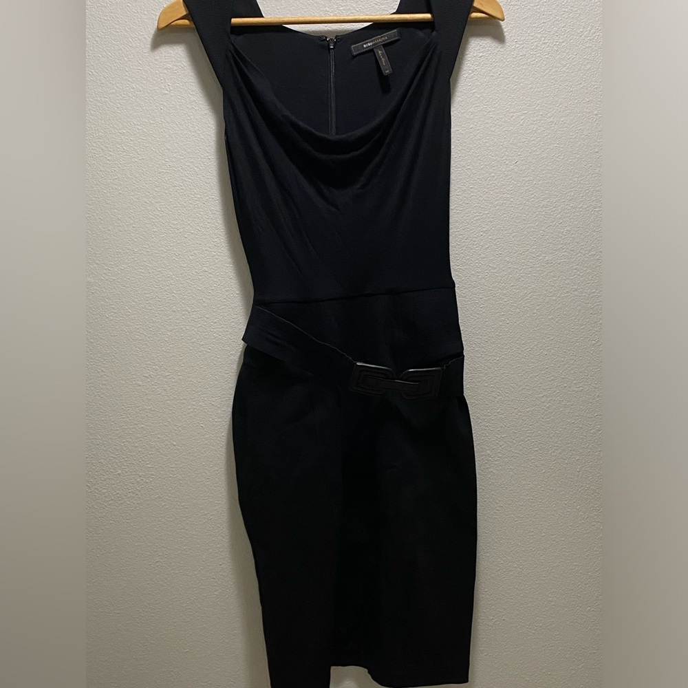 Slinky draped neck BCBG MaxAzria LBD with belt